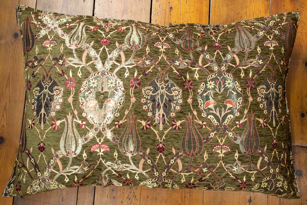 Large Green Ottoman Turkish Tulip Floor Cushion Cover 69x100cm